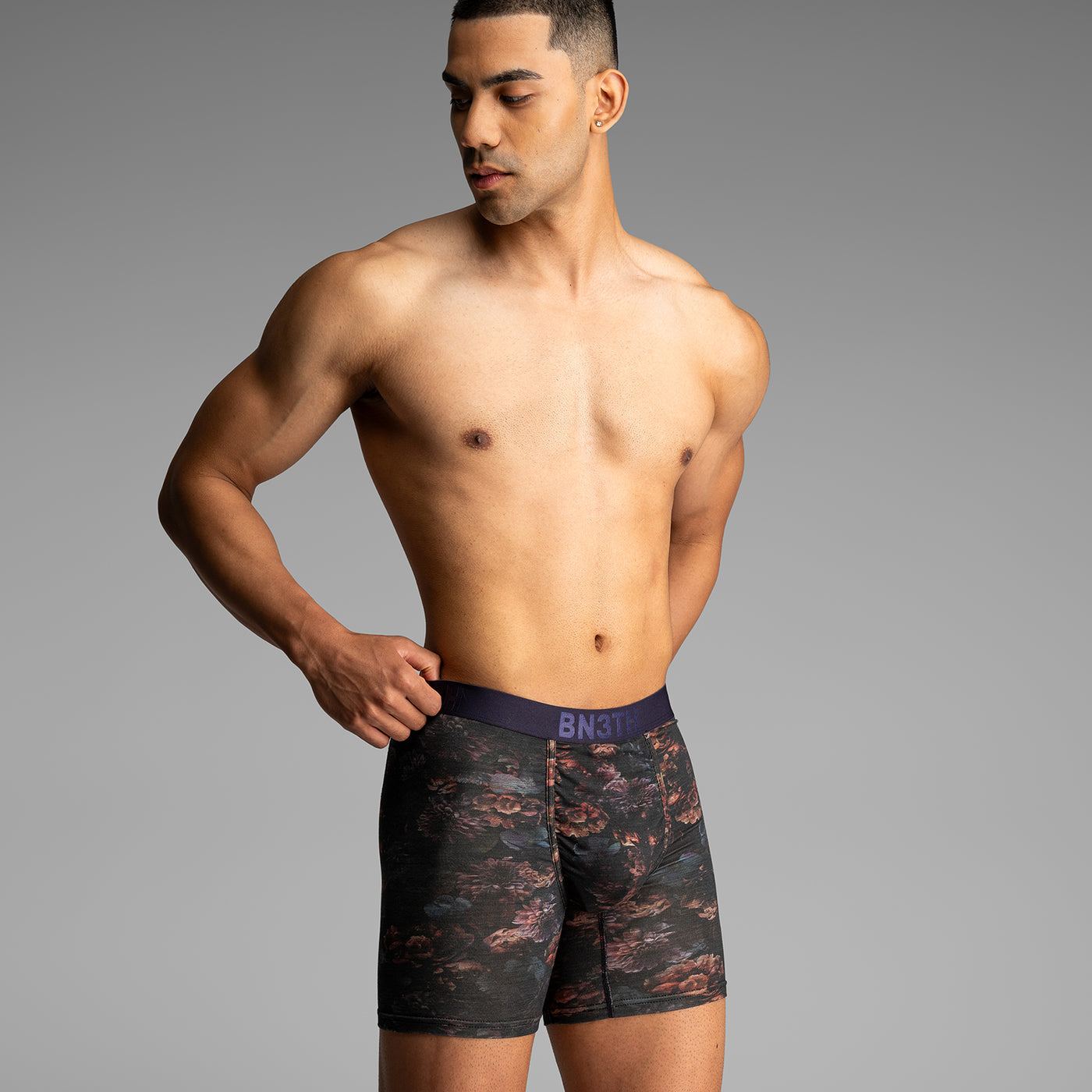 Classic Icon Boxer Brief Dark Floral - Dark Navy