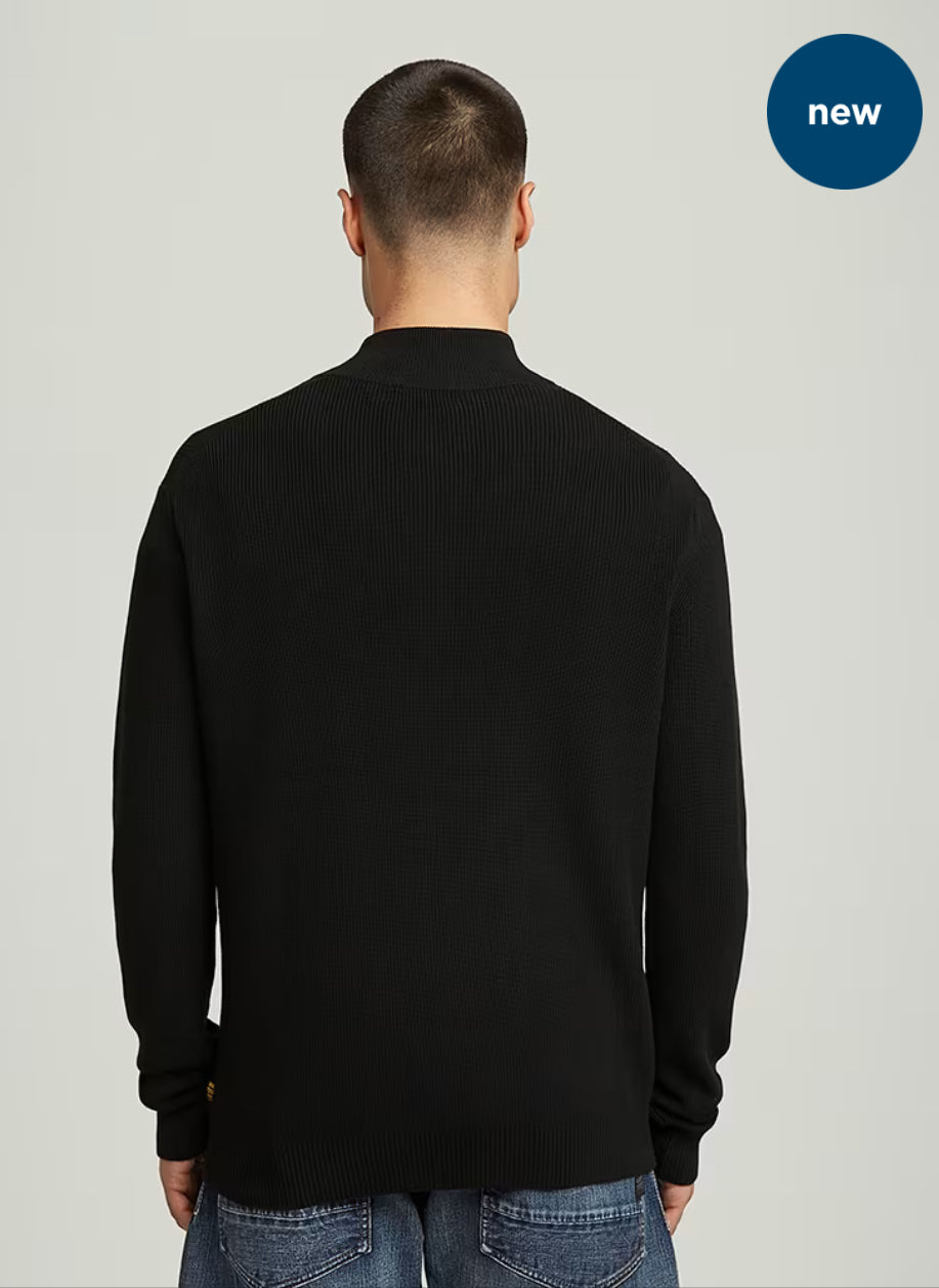 Structure Half Zip Knit - Black