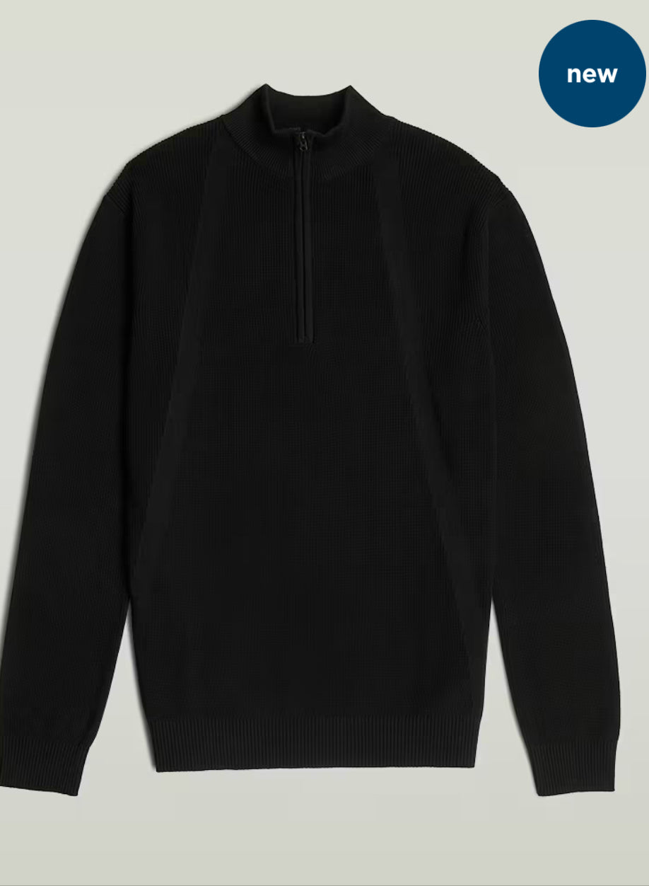 Structure Half Zip Knit - Black