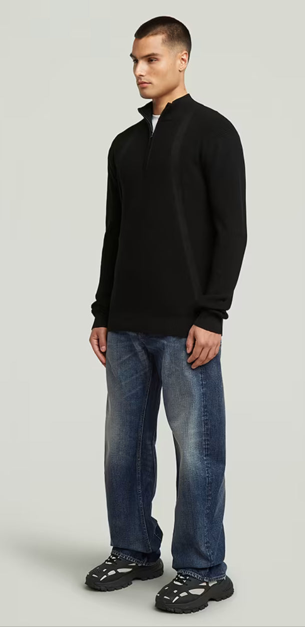 Structure Half Zip Knit - Black