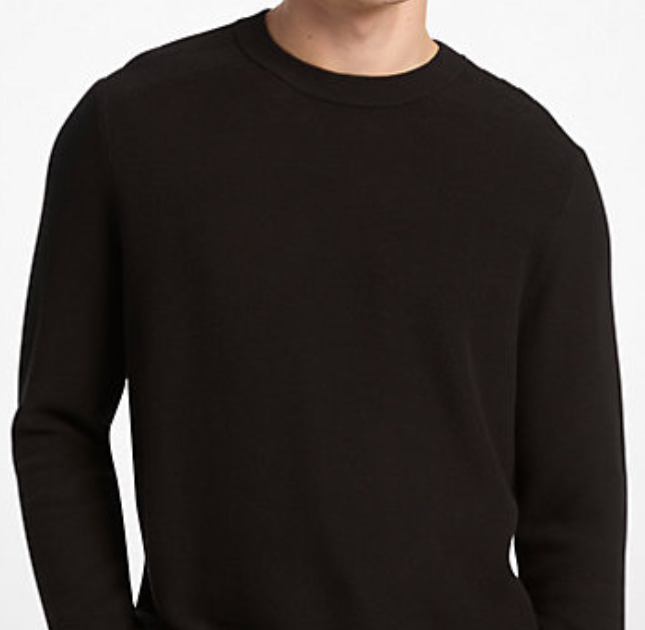 MENS Cotton Mouliné Sweater - BLACK