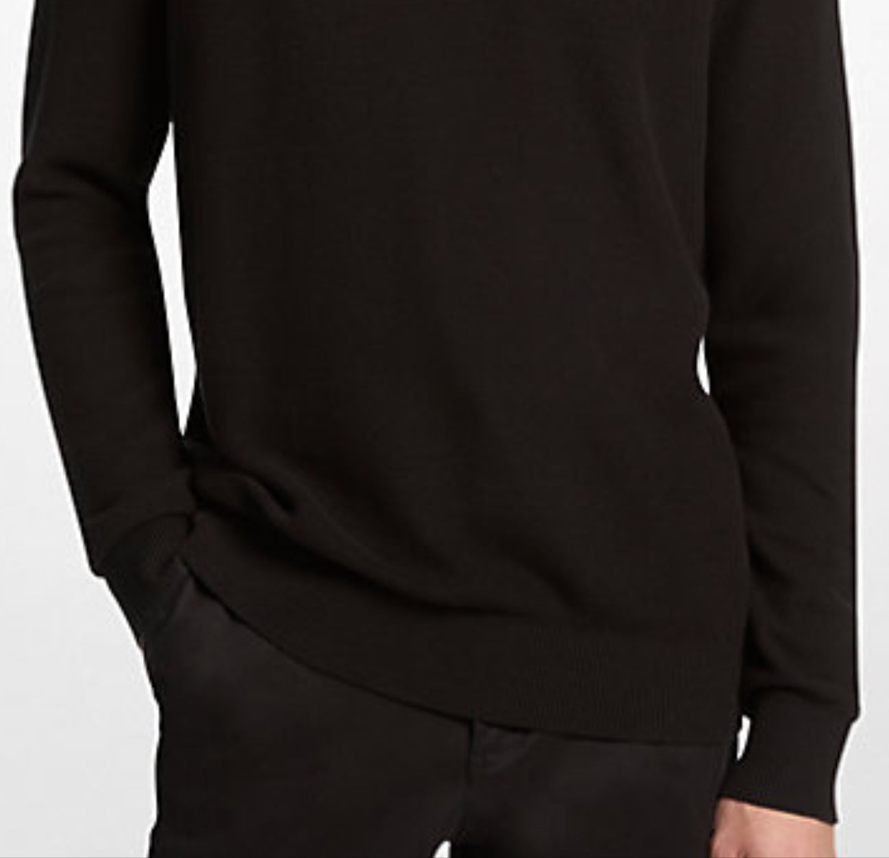 MENS Cotton Mouliné Sweater - BLACK