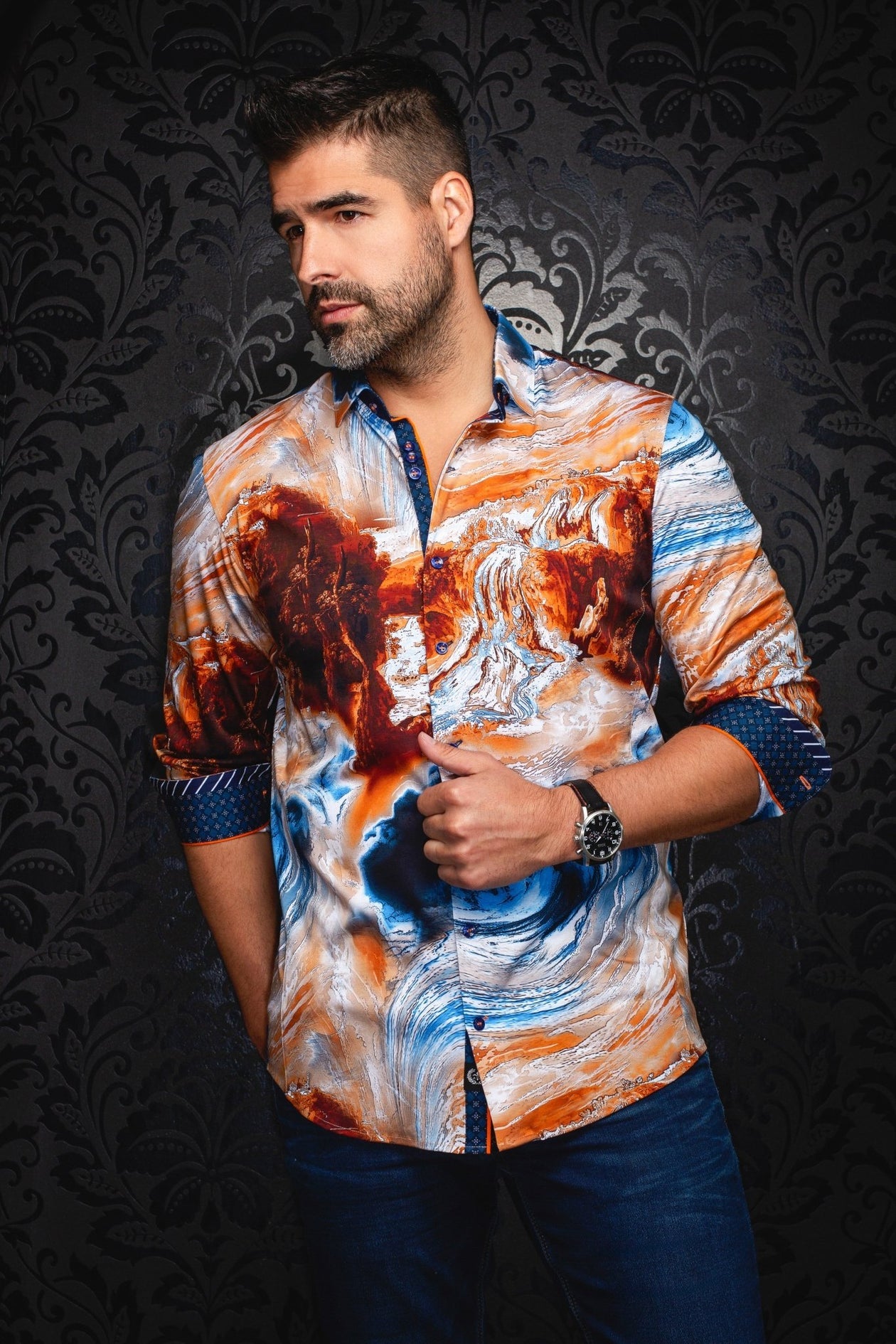 SHIRT | CASCADES, BLUE BROWN