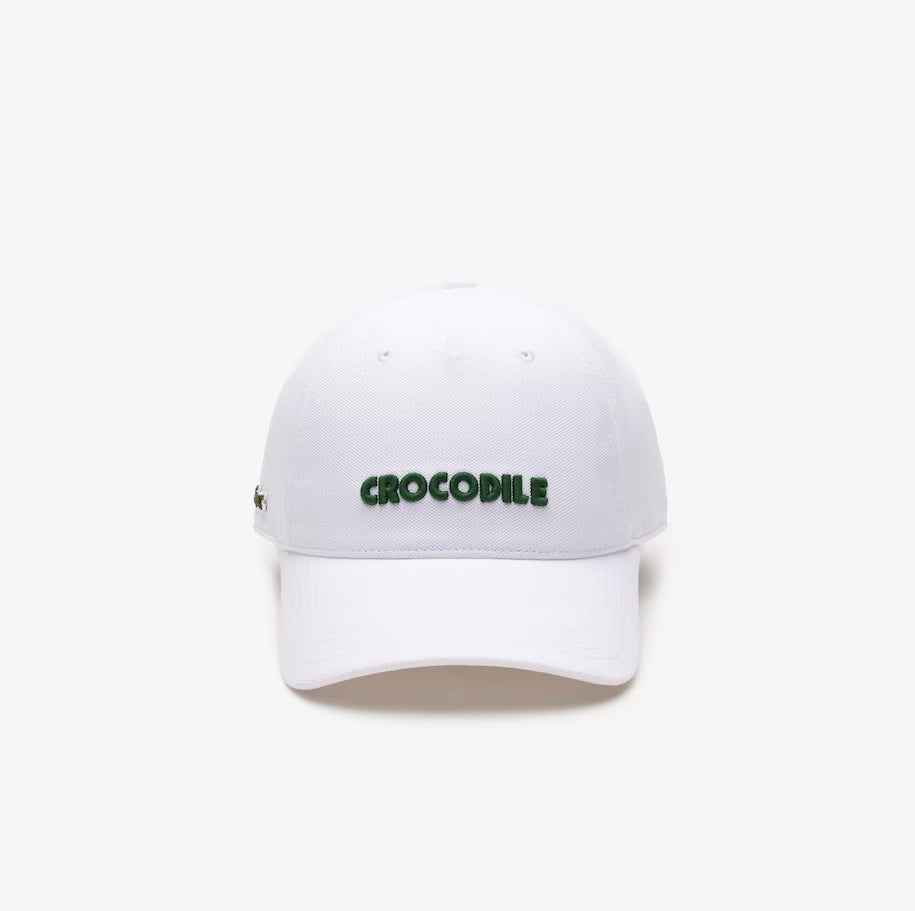 3D Embroidered Cotton Pique Baseball cap white
