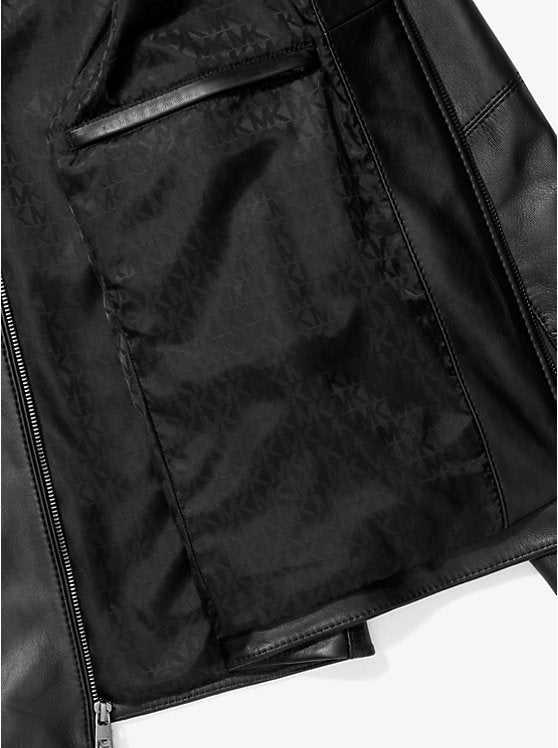 Leather Racer Jacket Black
