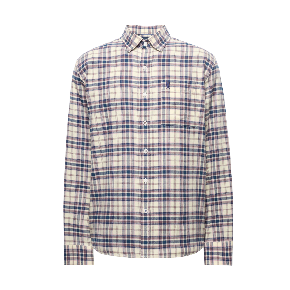Mens Elian l/s plaid shirt-pristine