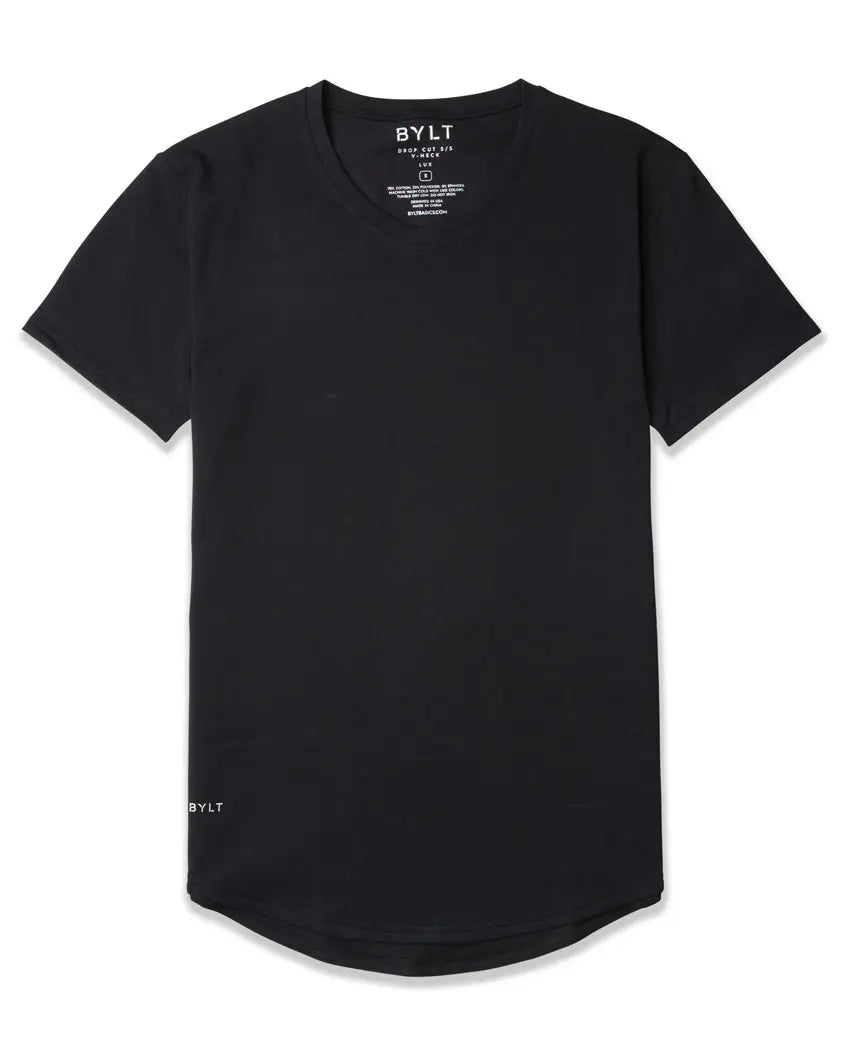 Drop-Cut V-Neck: LUX - Black