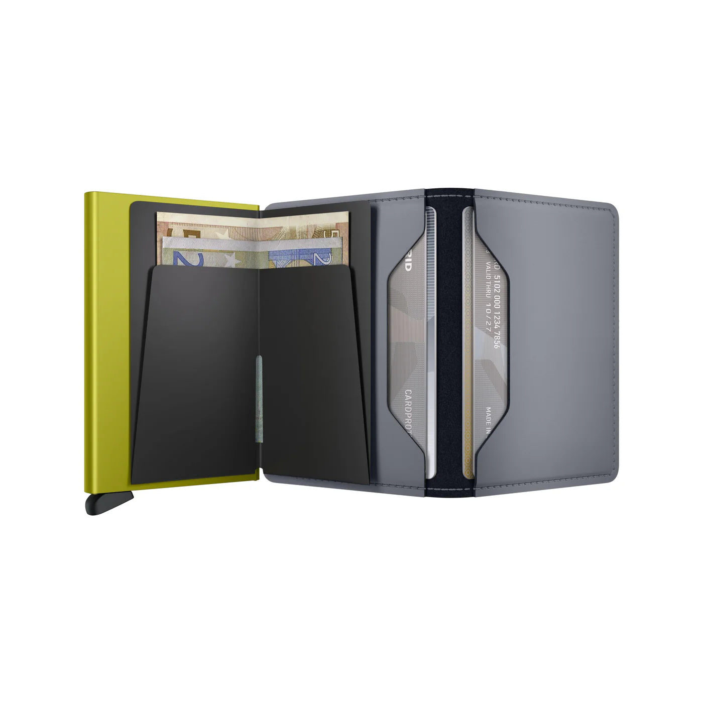Slimwallet Matte Grey / Lime RFID Secure