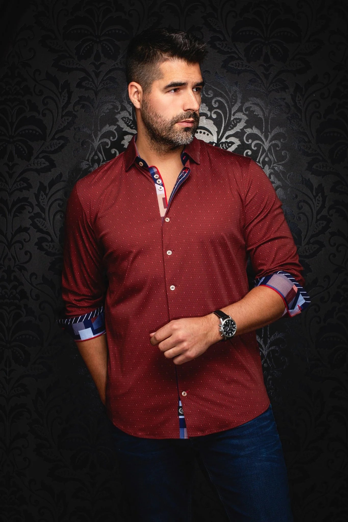 SHIRT | HOUND, BURGUNDY