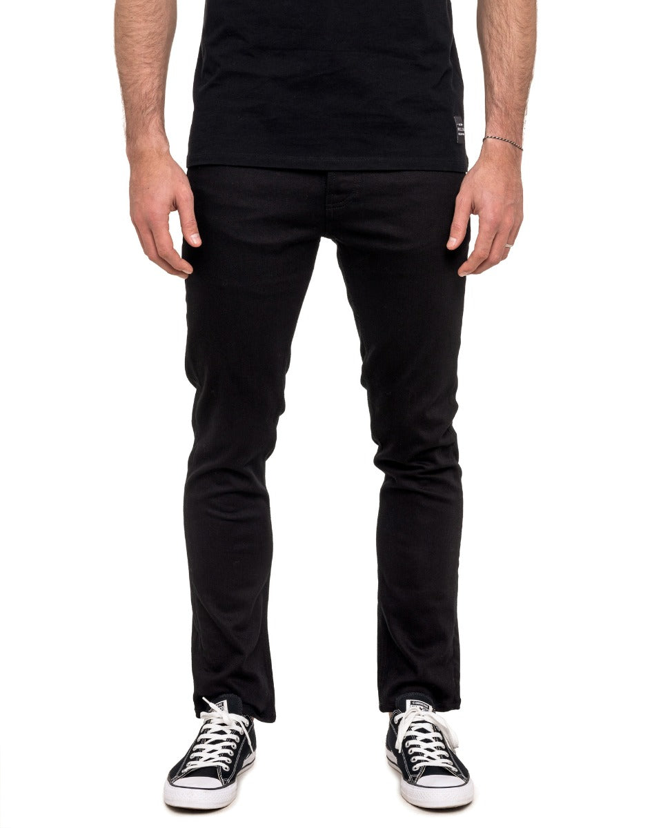 MEN'S PANTS DENING CLASSIC BLACK REGULAR CUT DENIM