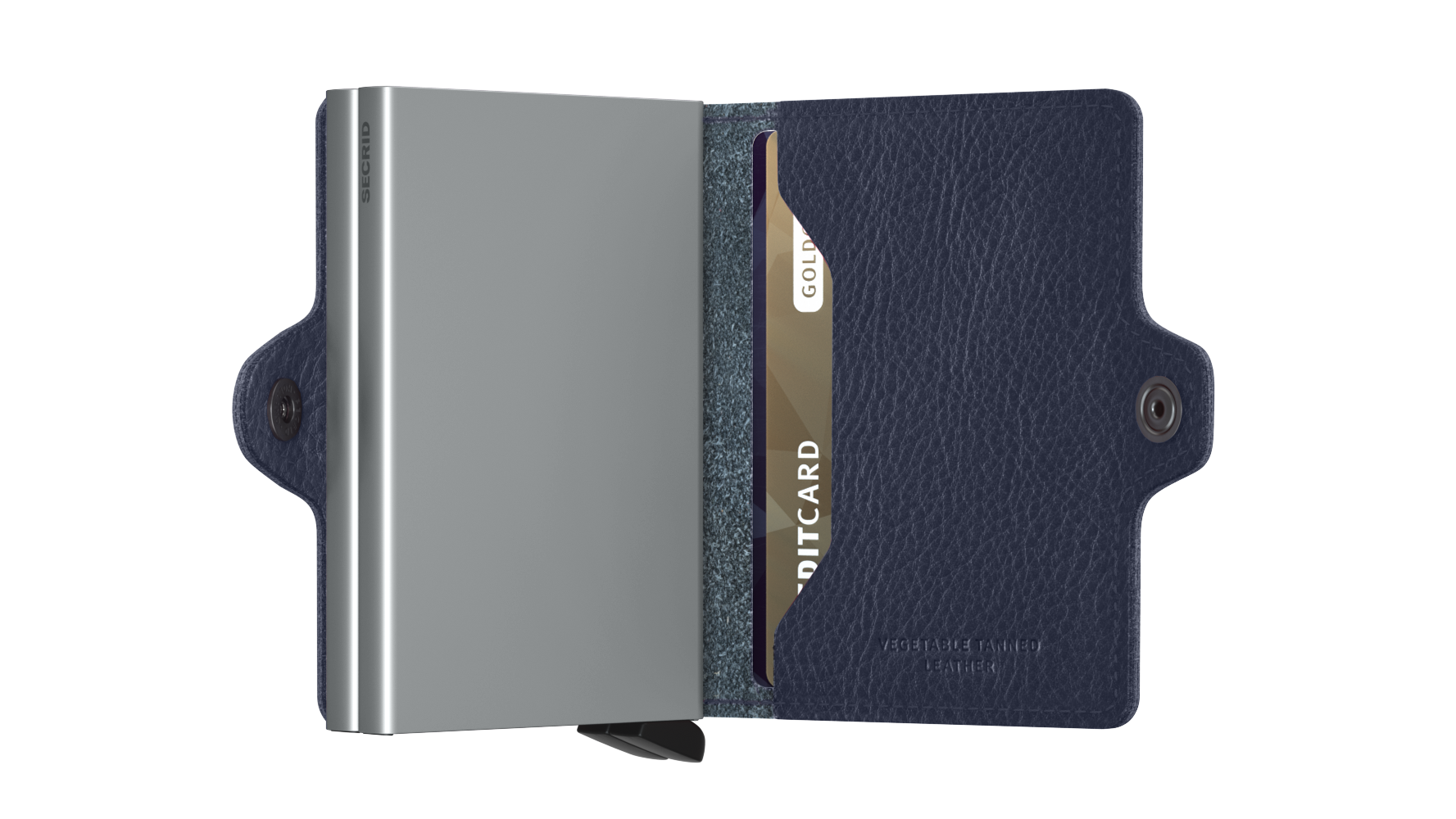 Twinwallet Veg Navy/silver RFID Secure