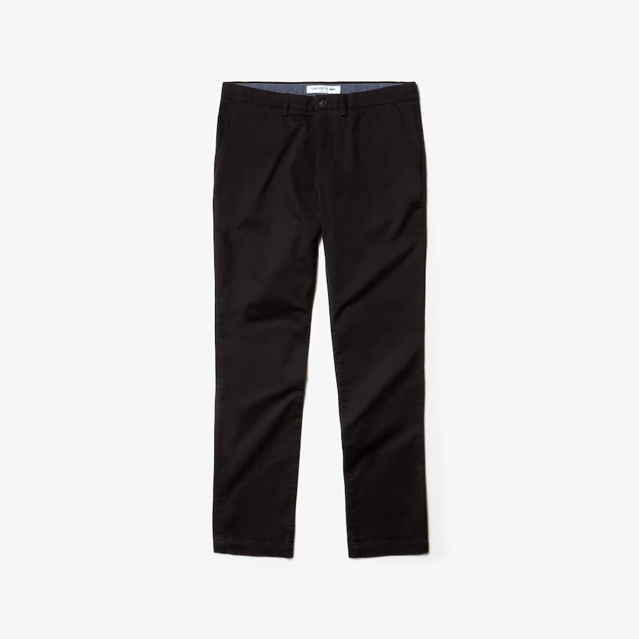 Slim Fit Stretch Gabardine Chino Pants Black
