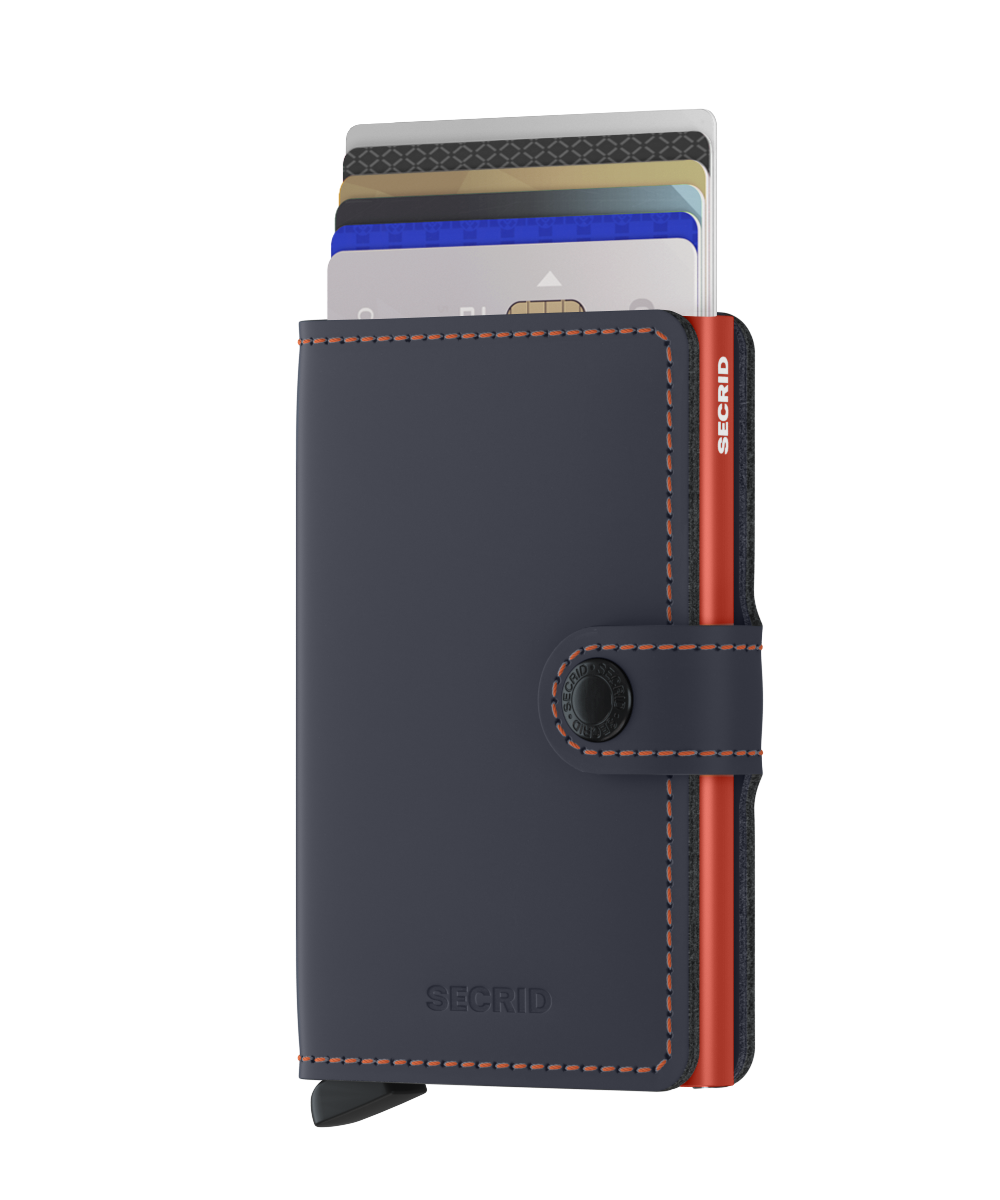 Miniwallet Matte Nightblue/Orange RFID Secure