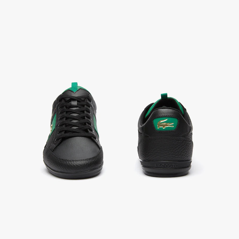 Chaymon Leather and Carbon Fibre Black/Green Sneakers