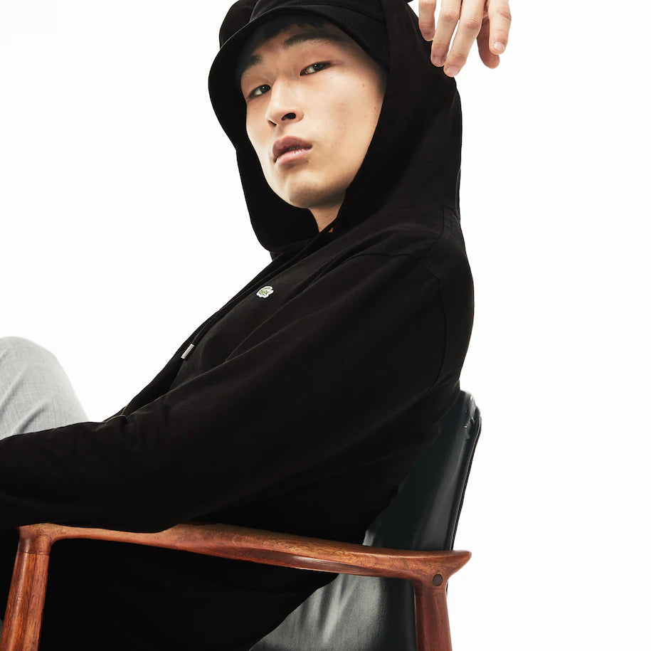 Cotton Jersey Hooded T-Shirt Black