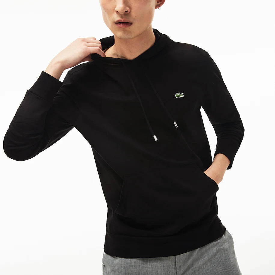 Cotton Jersey Hooded T-Shirt Black