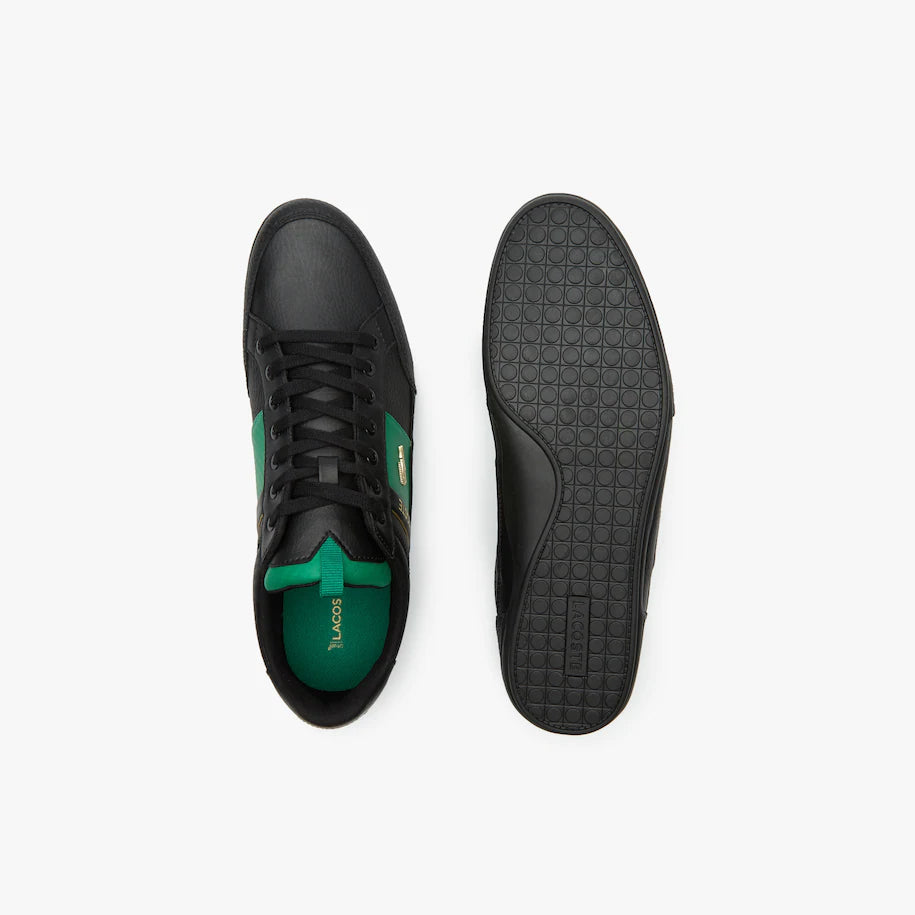 Chaymon Leather and Carbon Fibre Black/Green Sneakers