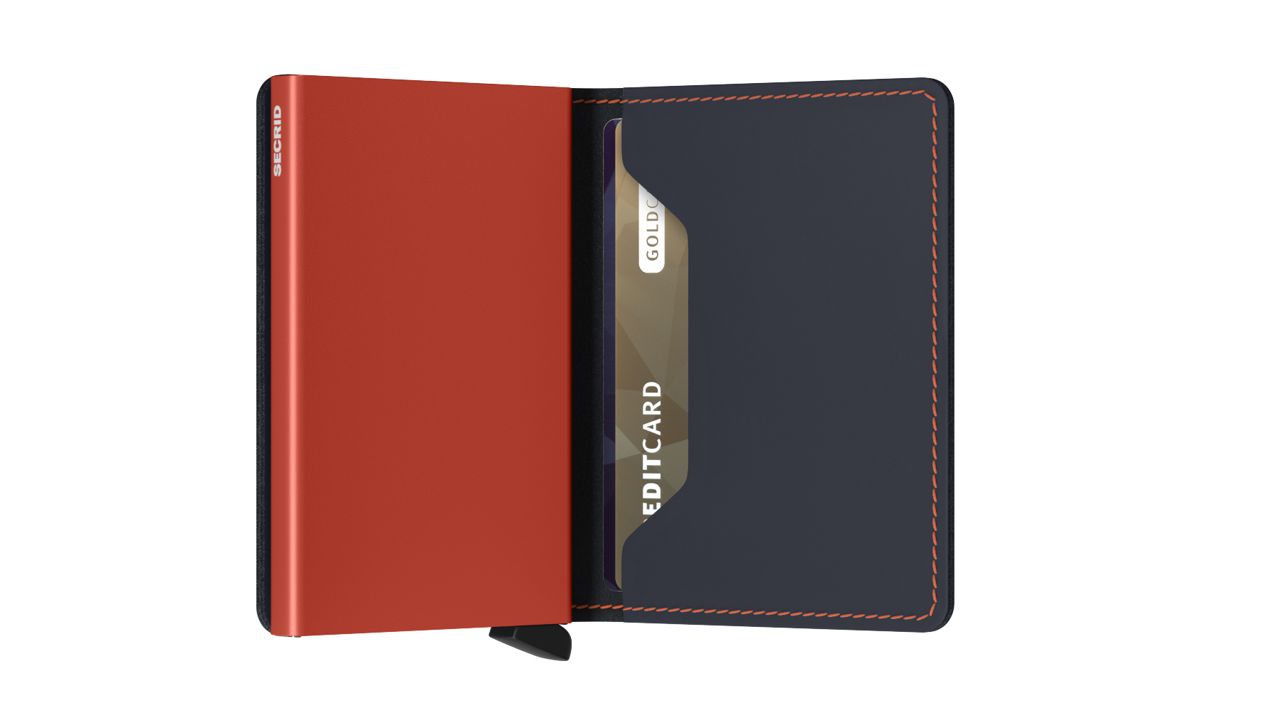 Slimwallet Matte Nightblue/Orange RFID Secure