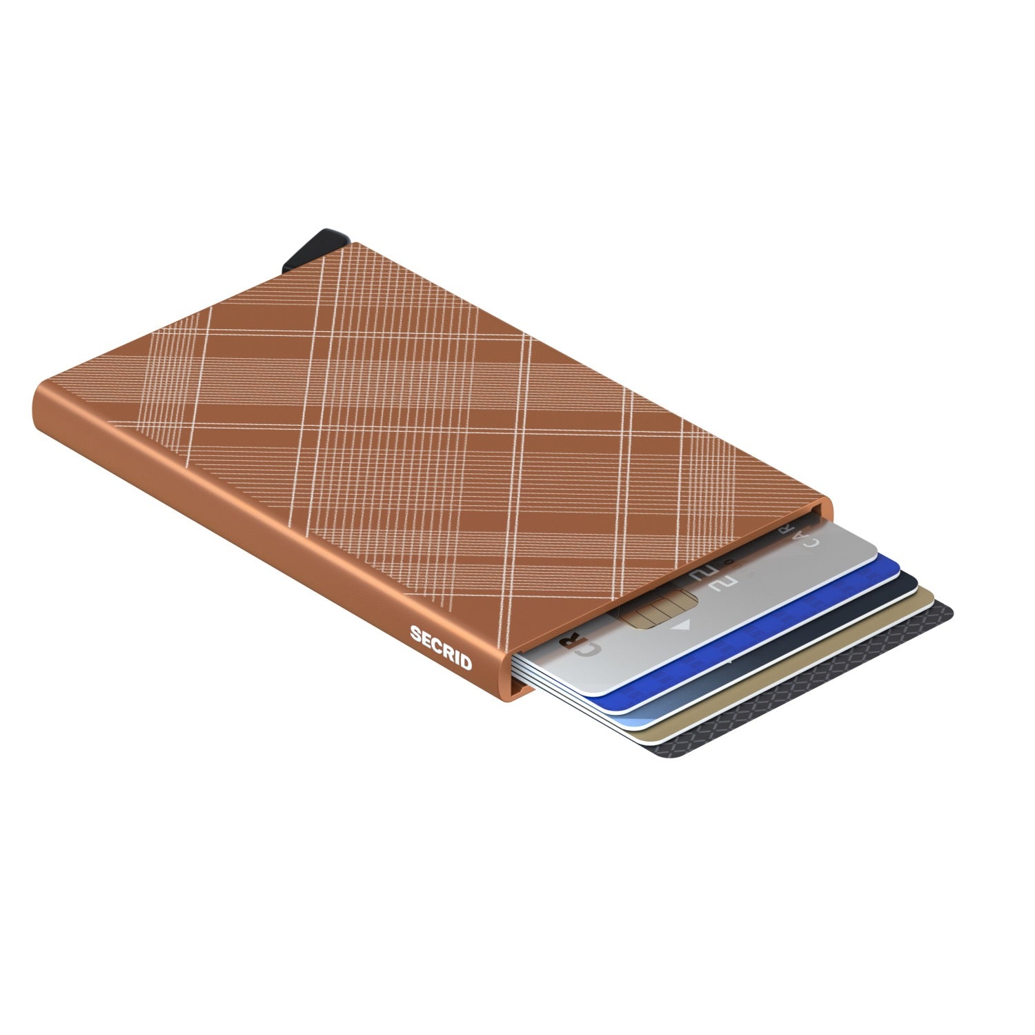 Card Protector Laser Tartan Rust RFID Secure