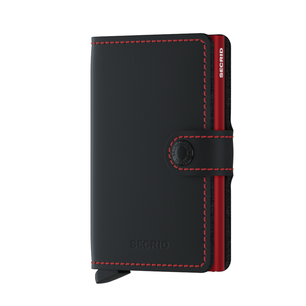 Miniwallet Matte Black/Red RFID Secure