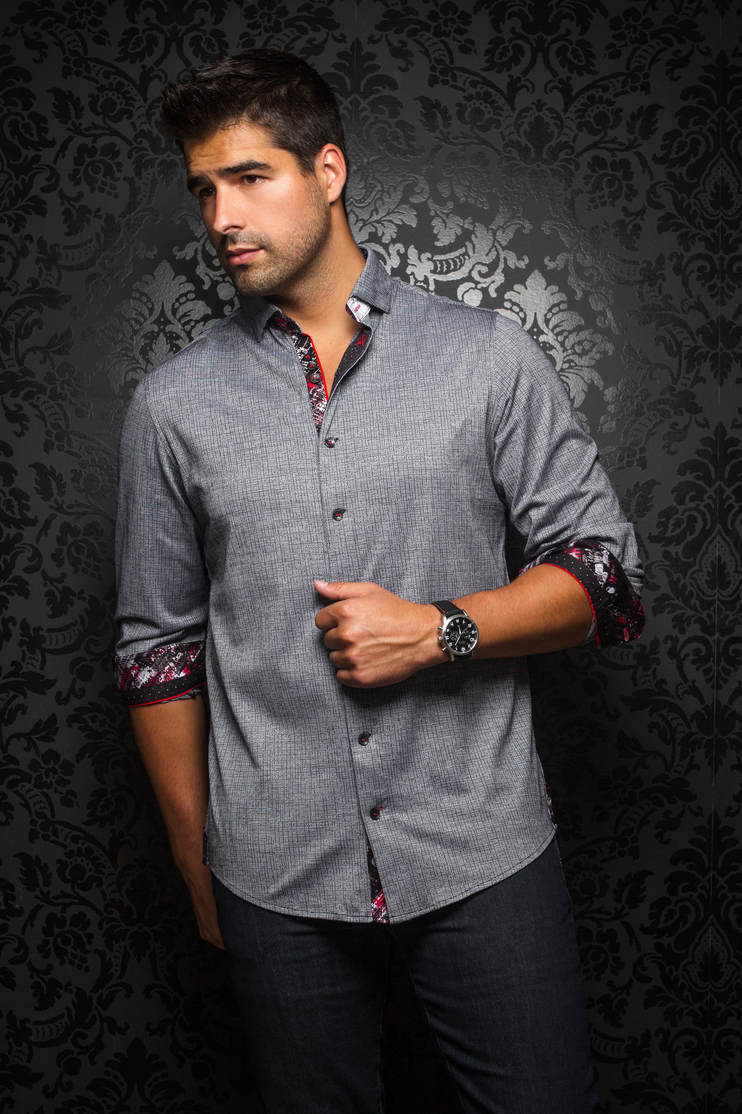 Shirt Vega silver Jacquard stretch