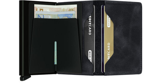 Slimwallet Vintage Black RFID Secure