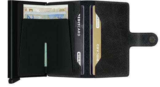 Miniwallet Vintage Black RFID Secure