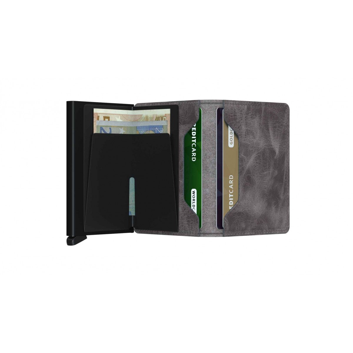 Slimwallet Vintage Grey/Black RFID Secure