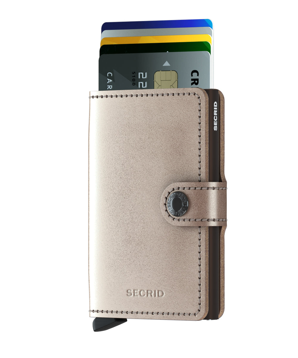 Miniwallet Metallic Champagne/Brown RFID Secure
