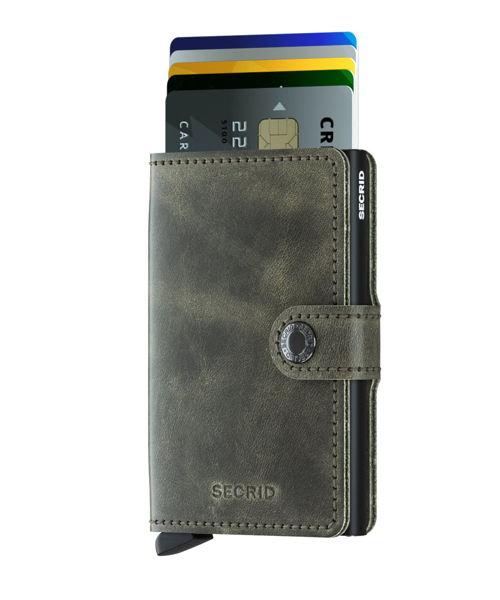 Miniwallet Vintage Olive-Black RFID Secure