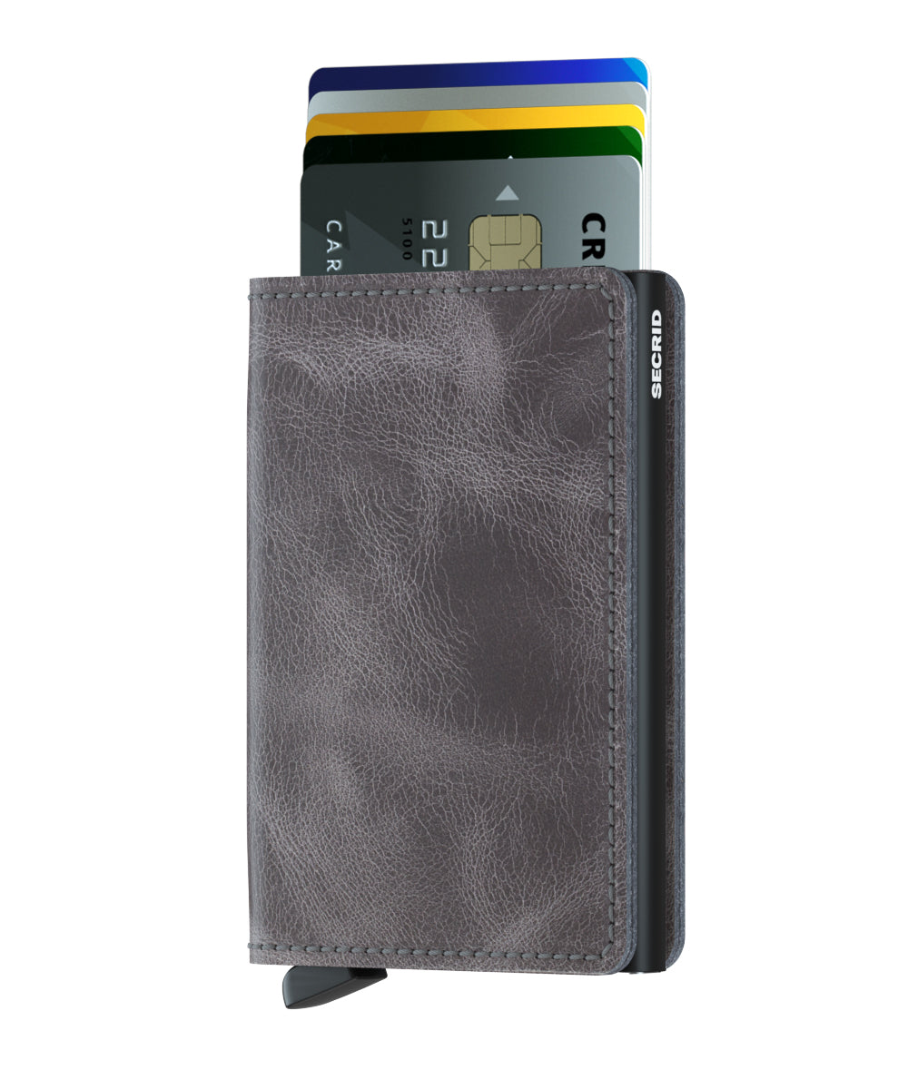Slimwallet Vintage Grey/Black RFID Secure