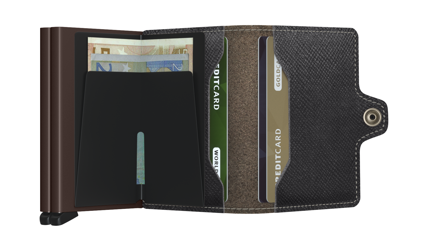 Twinwallet Saffiano Brown RFID Secure